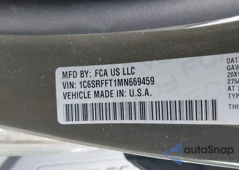 2021 Ram 1500 Big Horn 4X4 5'7 Box from USA, damaged, VIN 1C6SRFFT1MN669459